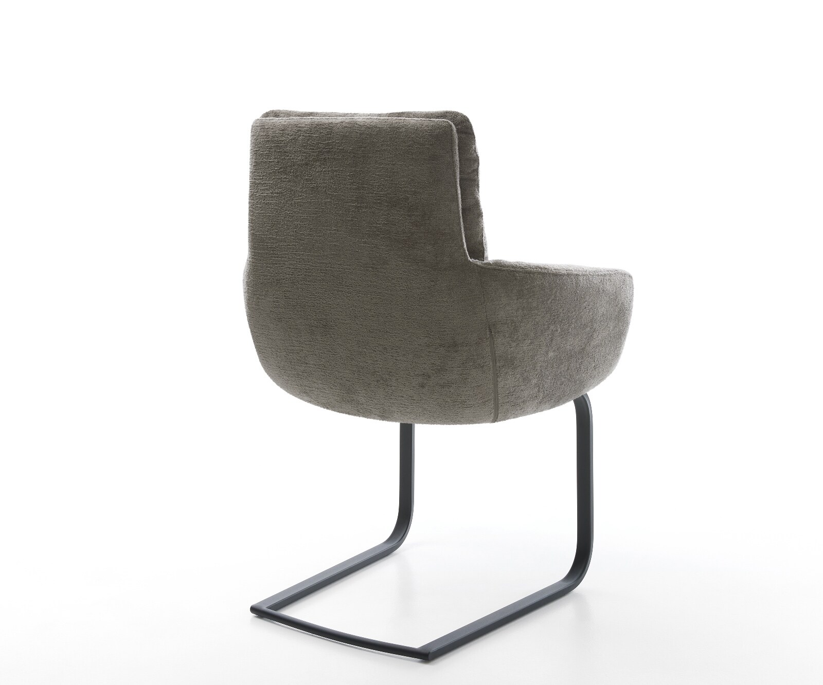 Freischwinger Abelia-Flex mit Armlehnen Bouclé Soft Schlamm Freischwinger flach Schwarz 5