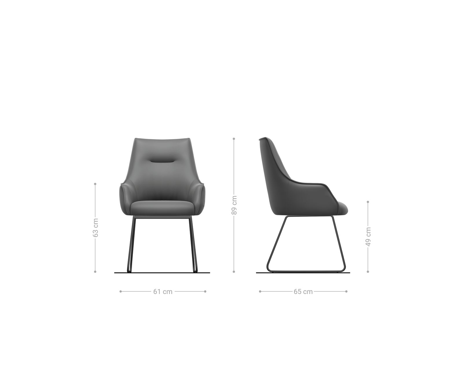 Chaise-de-salle-à-manger Alja-Flex avec accoudoirs bouclé doux beige pied trapèze noir resorts ensachés 6