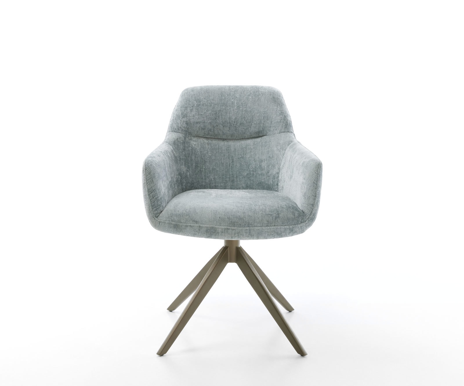Chaise-pivotante Pejo-Flex chenille bleu pastel pied croisé large aspect titane pivotement sur 360° ressorts ensachés 1 Chaise-pivotante Pejo-Flex chenille bleu pastel pied croisé large aspect titane pivotement sur 360° ressorts ensachés 1