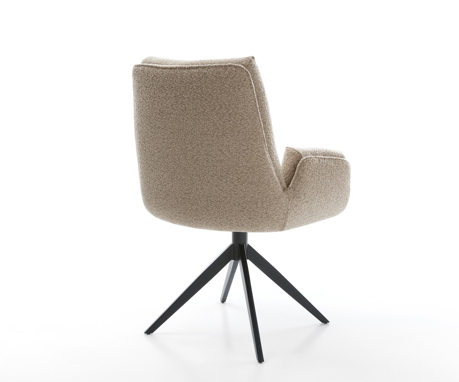 Drehstuhl Clea-Flex Bouclé Schlamm Kreuzgestell breit Schwarz 360° drehbar Wippfunktion 4