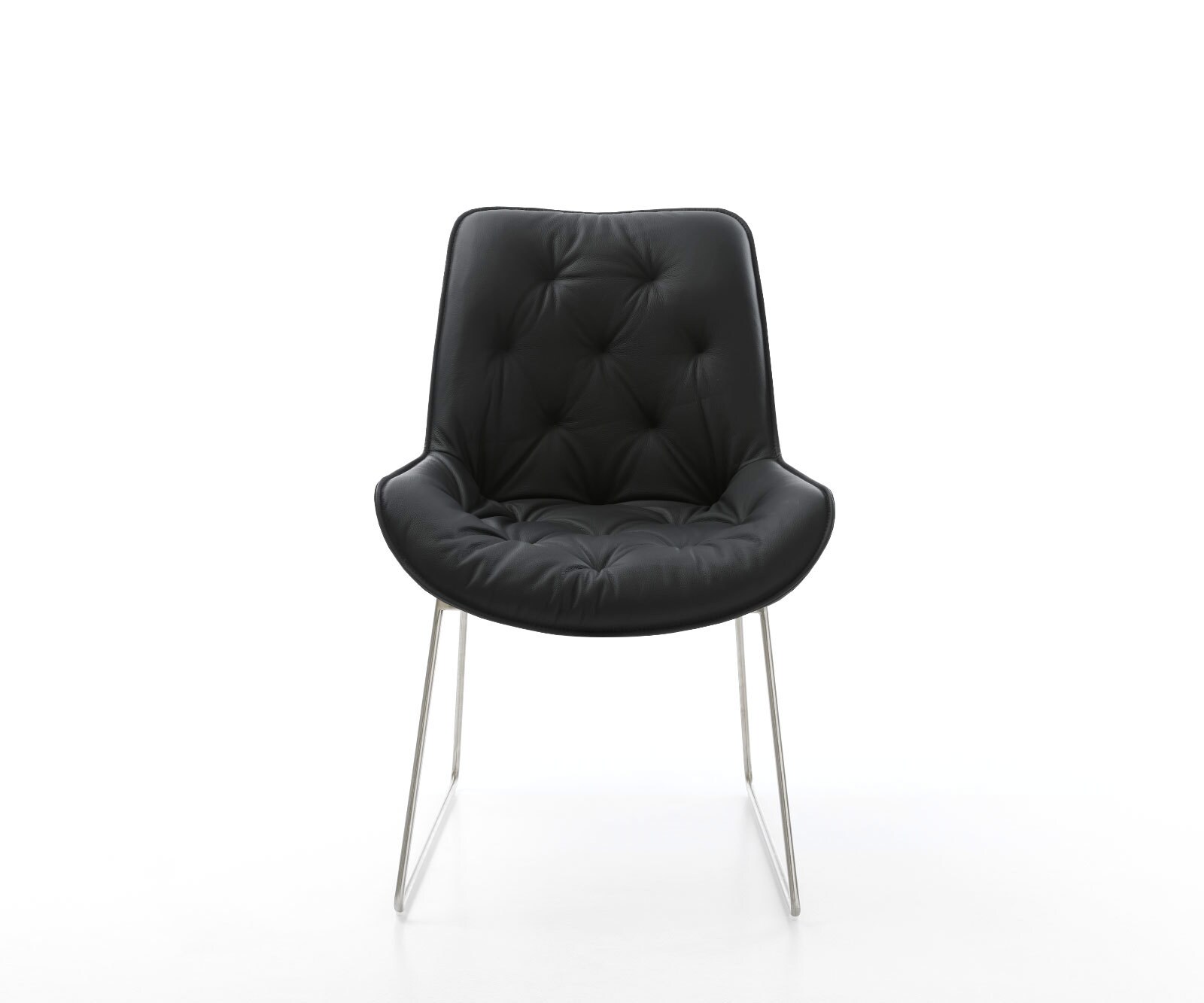 Esszimmerstuhl Taimi-Flex Echt-Leder Schwarz Kufengestell Edelstahl 5 Esszimmerstuhl Taimi-Flex Echt-Leder Schwarz Kufengestell Edelstahl 5