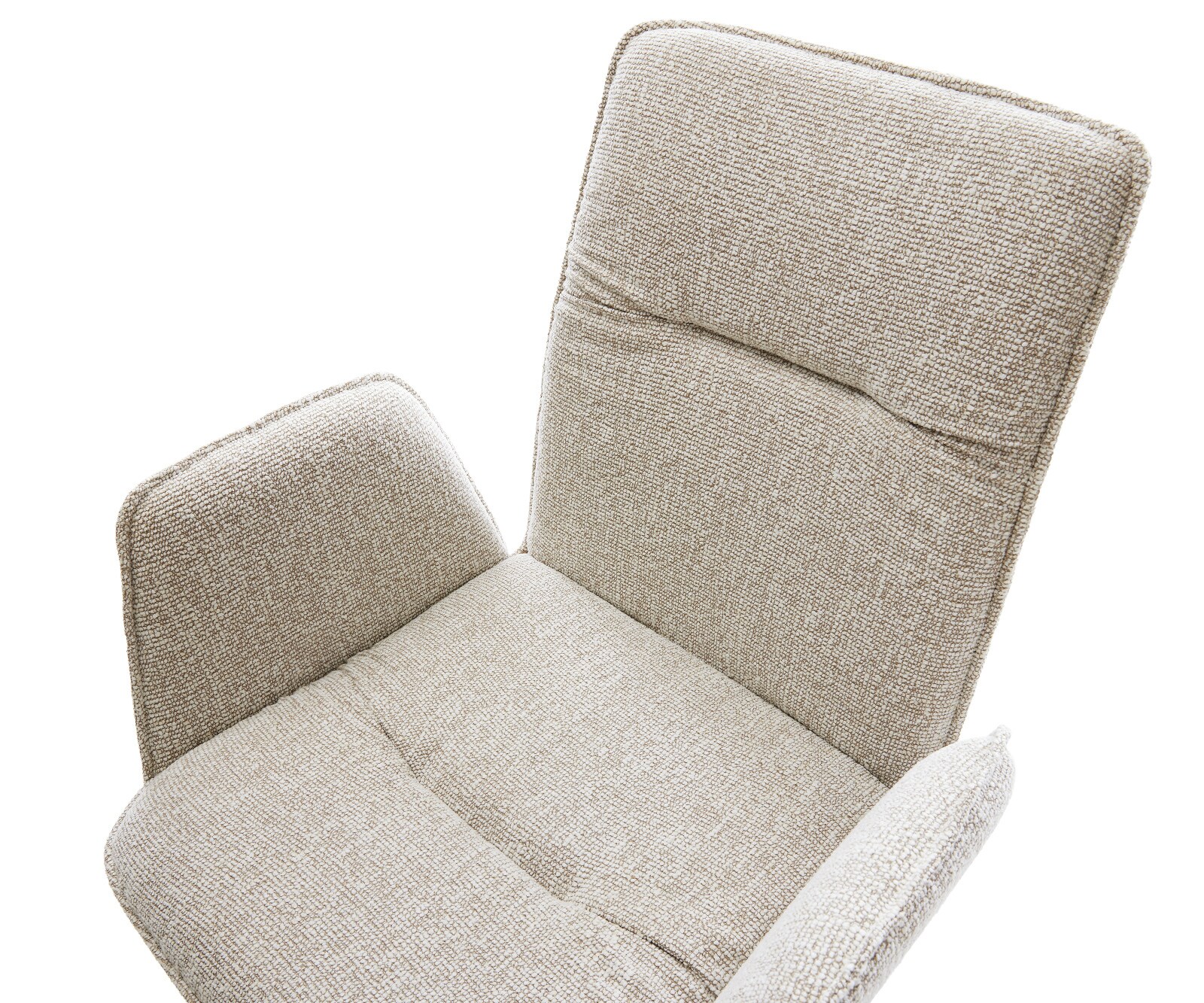 Chaise-pivotante Vinja-Flex tissu tissé doux beige pied croisé large noir pivotement sur 360° fonction bascule 3