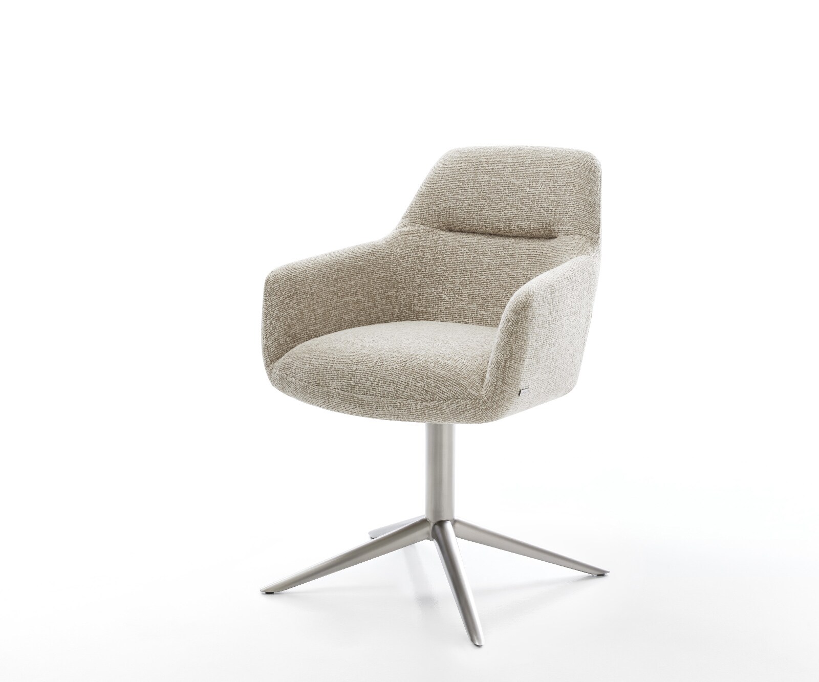 Drehstuhl Pejo-Flex Webstoff Soft Beige Fußkreuz Edelstahl 360° drehbar Wippfunktion Taschenfederkern 1