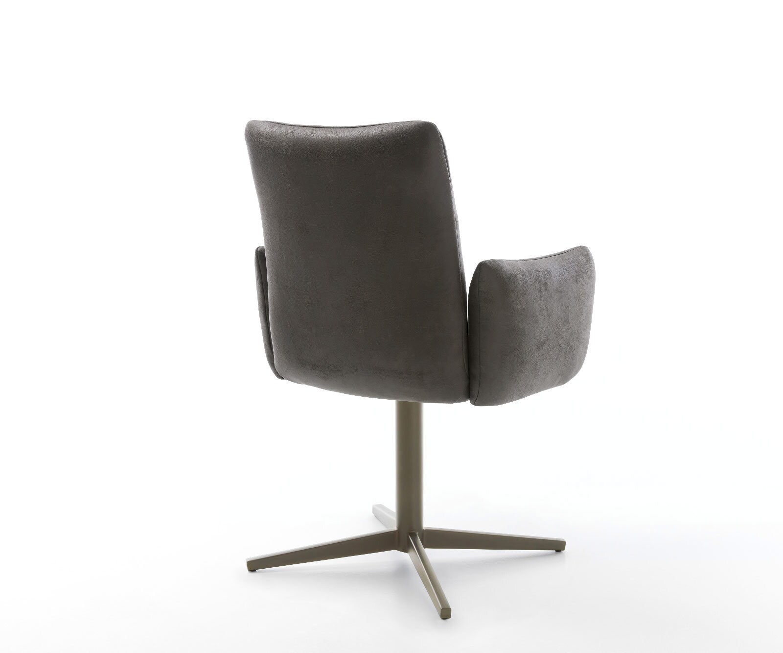Chaise-pivotante Jova-Flex avec accoudoirs microvelours anthracite vintage pied de chaise 4 branches aspect titane pivotement sur 360° ressorts ensachés 5
