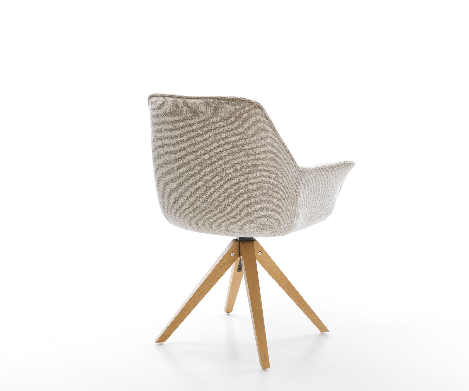 Drehstuhl Kaira-Flex Webstoff Soft Beige Holzgestell kantig Natur 180° drehbar 4