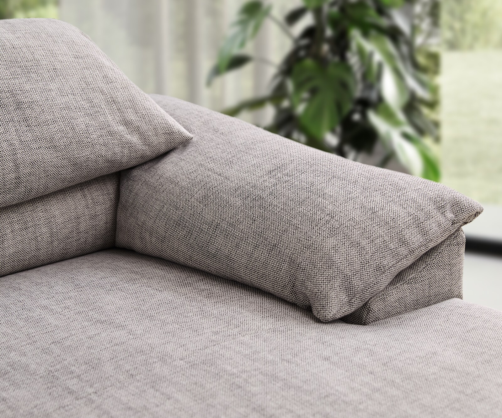 Ecksofa Selenya 305x170 Struktur Steingrau Relaxfunktion Longchair rechts by ES brand 3