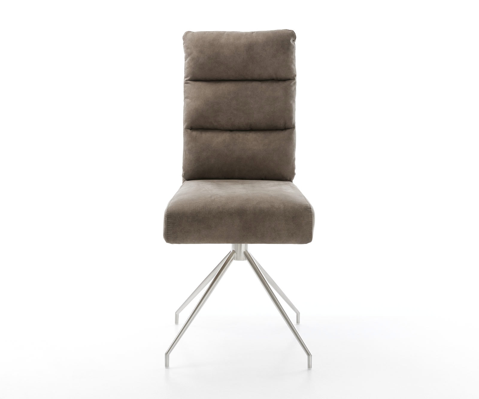 Esszimmerstuhl Pela-Flex Mikrofaser Taupe Vintage Kreuzgestell konisch Edelstahl Taschenfederkern 1 Esszimmerstuhl Pela-Flex Mikrofaser Taupe Vintage Kreuzgestell konisch Edelstahl Taschenfederkern 1