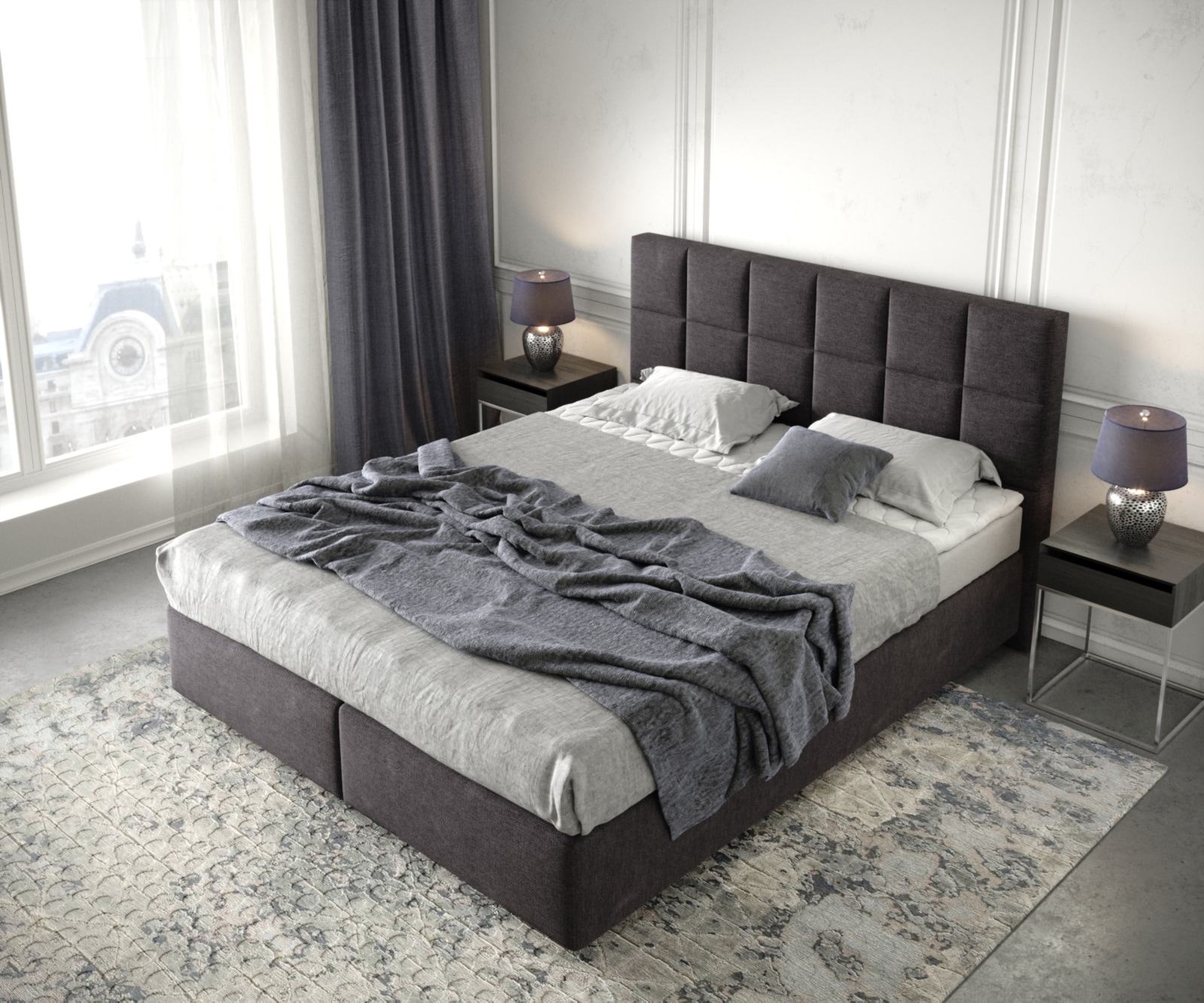 Boxspringbett Dream-Fine 160x200 cm Mikrofaser Schwarz mit Matratze und Topper 3 Boxspringbett Dream-Fine 160x200 cm Mikrofaser Schwarz mit Matratze und Topper 3
