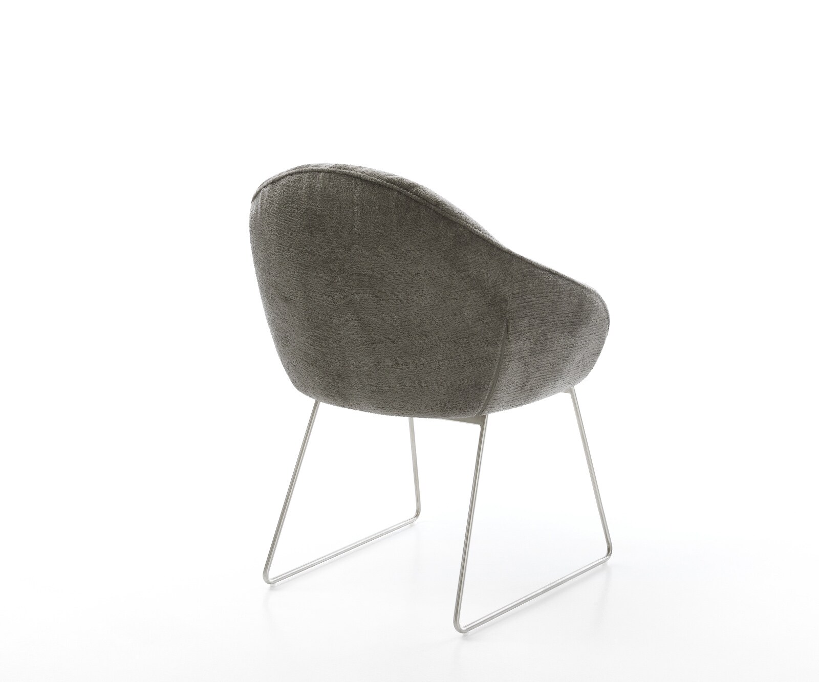 Esszimmerstuhl Gaio-Flex Bouclé Soft Schlamm Kufengestell Edelstahl 5