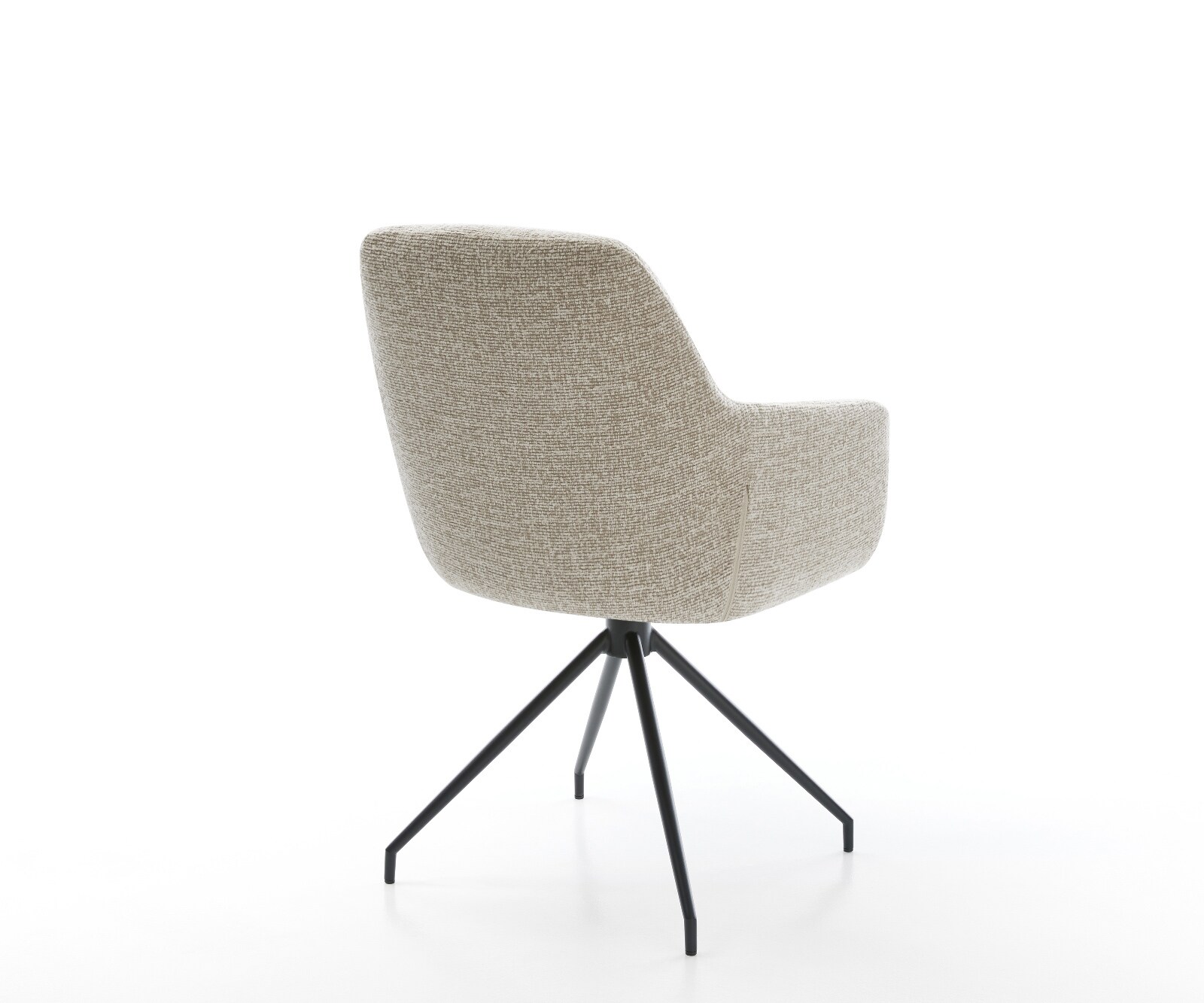 Esszimmerstuhl Pejo-Flex Webstoff Soft Beige Kreuzgestell konisch Schwarz Taschenfederkern 5