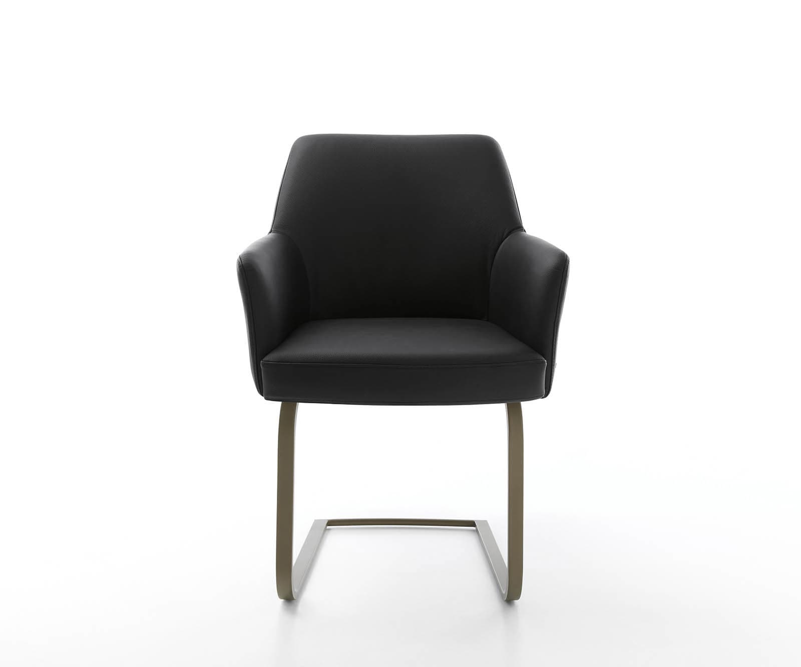 Freischwinger Xana-Flex mit Armlehnen Echt-Leder Schwarz Freischwinger flach Effektfinish Titan Taschenfederkern 1 Freischwinger Xana-Flex mit Armlehnen Echt-Leder Schwarz Freischwinger flach Effektfinish Titan Taschenfederkern 1