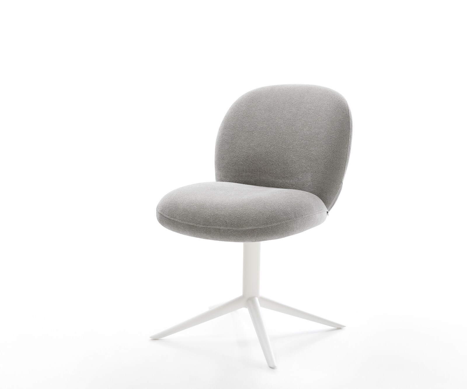 Chaise-pivotante Nube-Flex tissu structuré doux gris pied de chaise 4 branches blanc pivotement sur 360° fonction bascule resorts ensachés 1