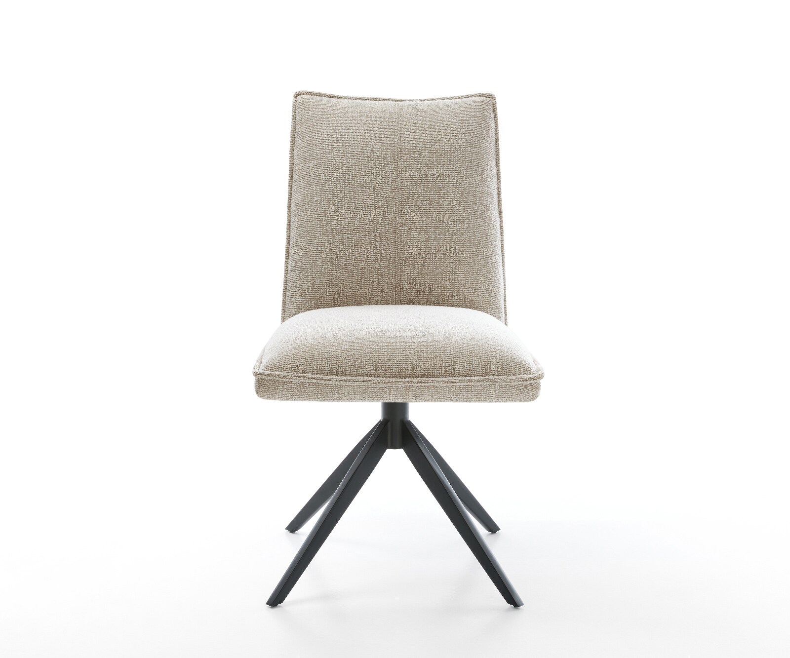 Chaise-pivotante Lelio-Flex tissu tissé doux beige pied croisé large noir pivotement sur 360° fonction bascule resorts ensachés 2