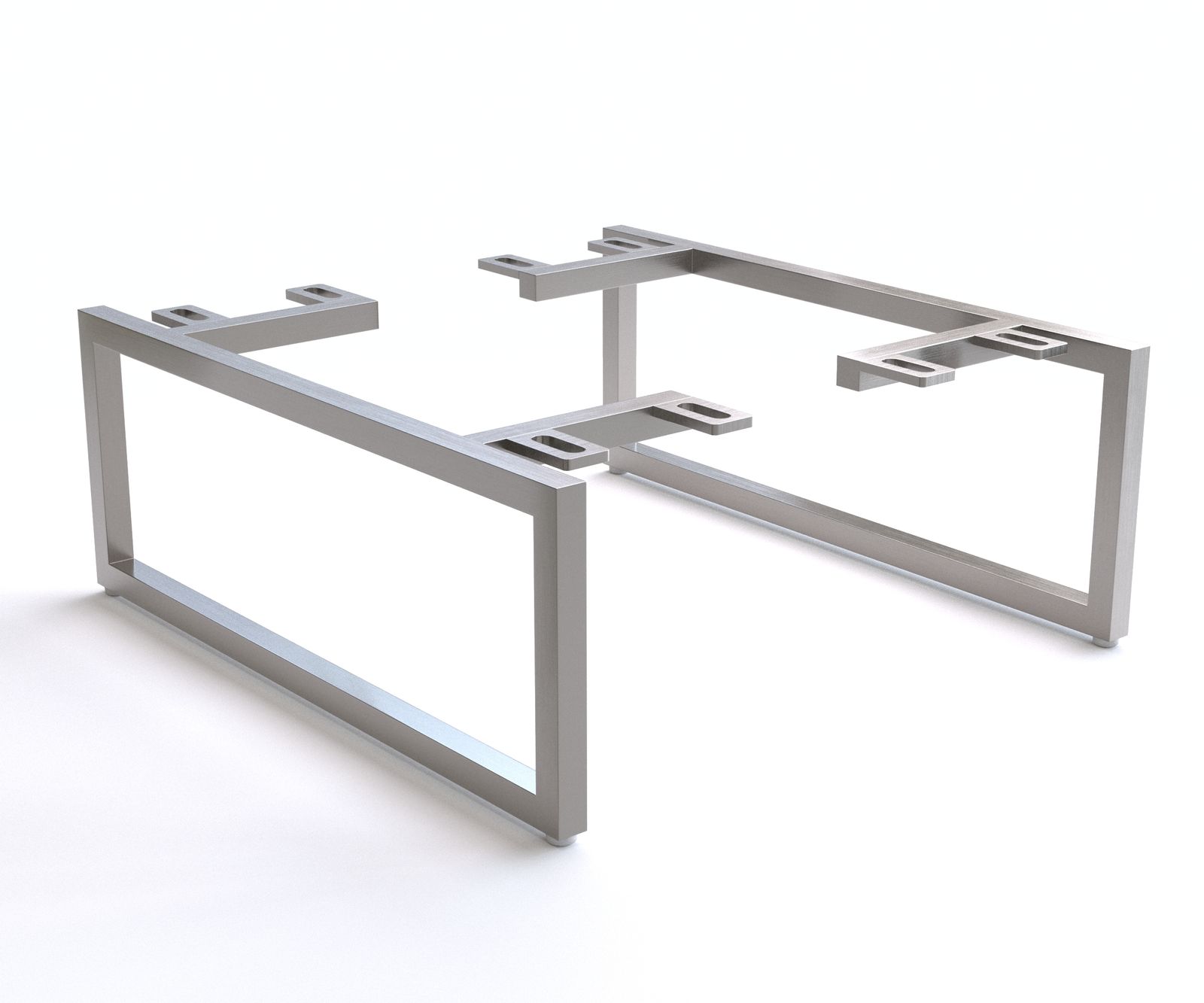 Fuß Kufe schmal 15 cm Edelstahl gebürstet für Kastenmöbel der Tiefe 40 cm (2er Set)