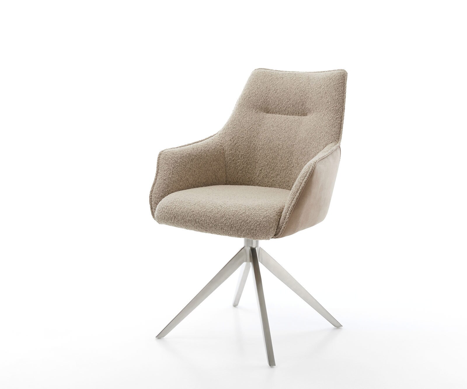 Chaise-pivotante Alja-Flex avec accoudoirs cuir de vache noir pied croisé large noir ressorts ensachés pivote sur 360° 1 Chaise-pivotante Alja-Flex avec accoudoirs cuir de vache noir pied croisé large noir ressorts ensachés pivote sur 360° 1