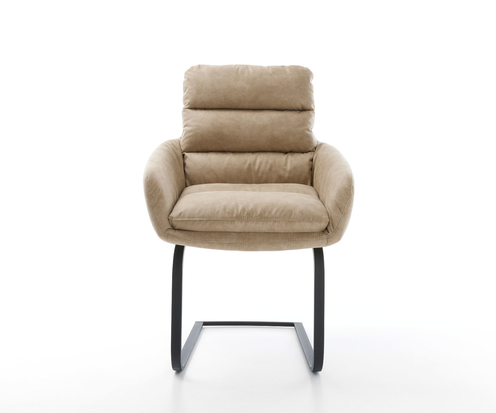 Freischwinger Abelia-Flex mit Armlehnen Mikrofaser Beige Vintage Freischwinger flach Schwarz 1 Freischwinger Abelia-Flex mit Armlehnen Mikrofaser Beige Vintage Freischwinger flach Schwarz 1