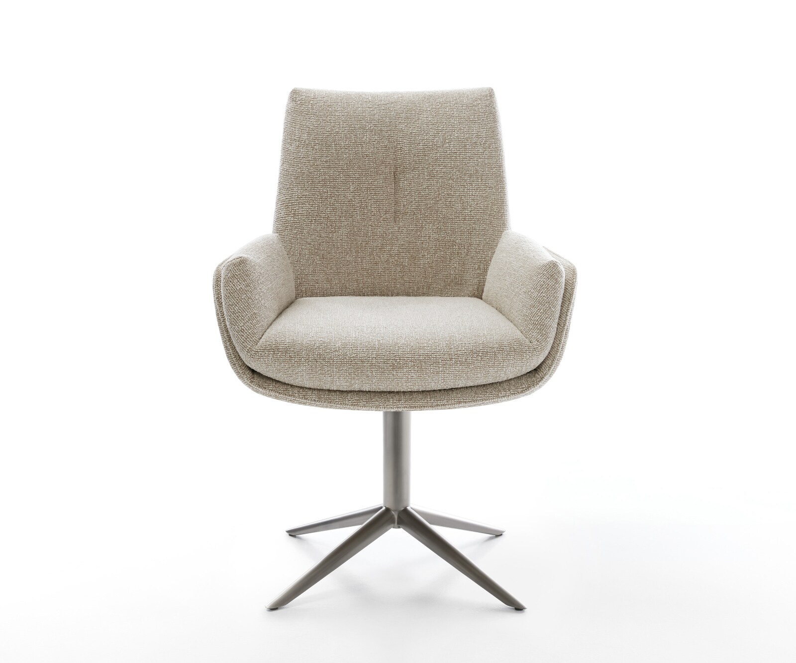 Chaise-pivotante Clea-Flex tissu tissé doux beige pied de chaise 4 branches grafiete pivotement sur 360° fonction bascule 1