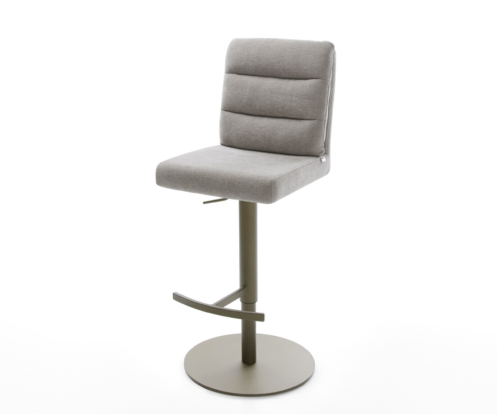 Barstuhl Pela-Flex Strukturstoff Soft Grau Drehfuß höhenverstellbar Metall Titanfarben 1