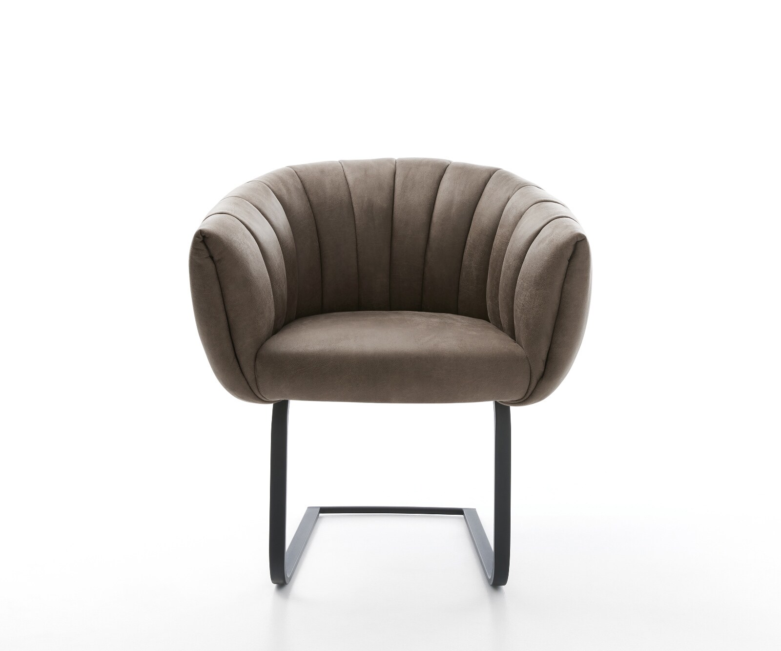 Freischwinger Jada-Flex Mikrofaser Taupe Vintage Freischwinger flach Schwarz Taschenfederkern 2