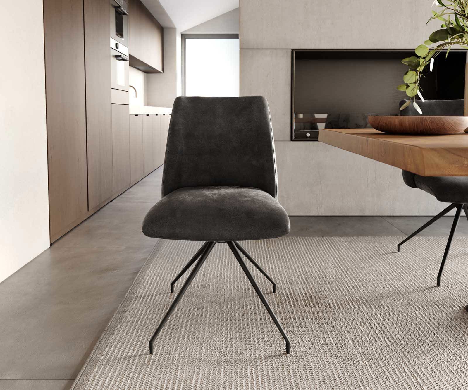 Drehstuhl Elso-Flex Mikrofaser Anthrazit Vintage Kreuzgestell konisch Schwarz 180° drehbar Taschenfederkern 1 Drehstuhl Elso-Flex Mikrofaser Anthrazit Vintage Kreuzgestell konisch Schwarz 180° drehbar Taschenfederkern 1