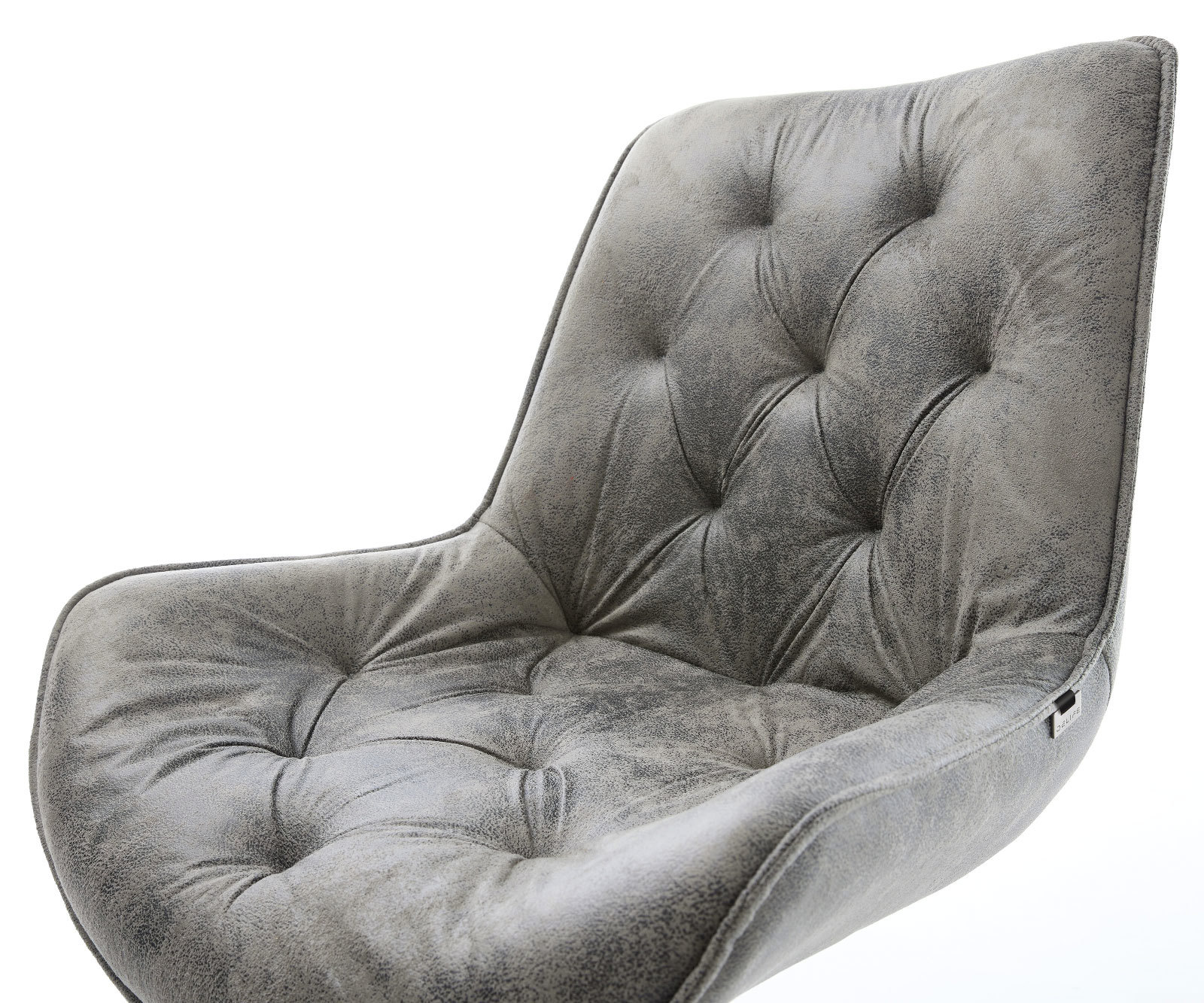 Chaise-de-salle-à-manger Taimi-Flex microvelours gris antique pied croisé conique acier inoxydable brossé 3 Chaise-de-salle-à-manger Taimi-Flex microvelours gris antique pied croisé conique acier inoxydable brossé 3