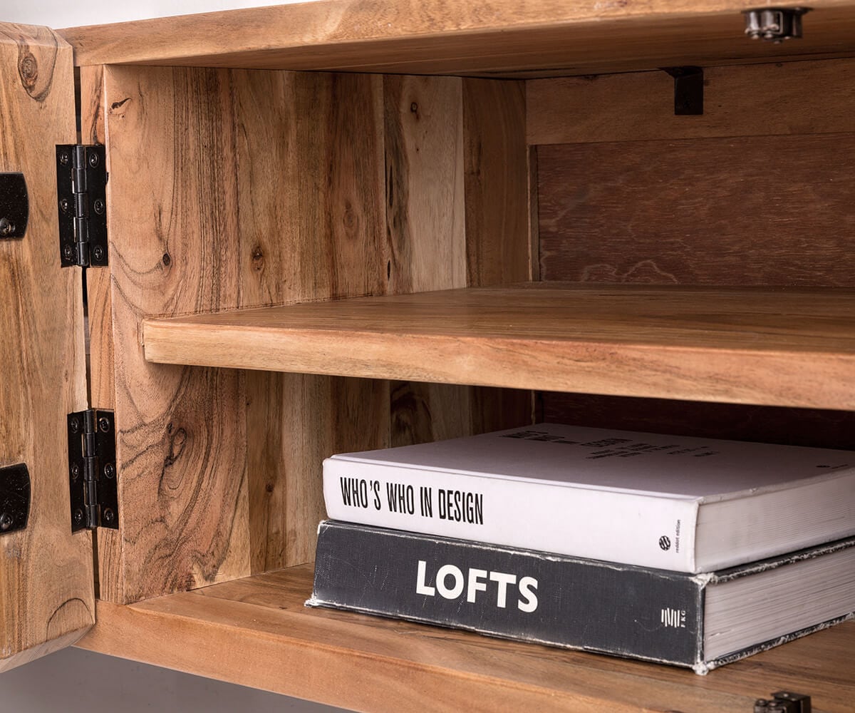 Lowboard Live-Edge 300 cm Akazie Natur 4 Türen 2 Fächer 4 Lowboard Live-Edge 300 cm Akazie Natur 4 Türen 2 Fächer 4