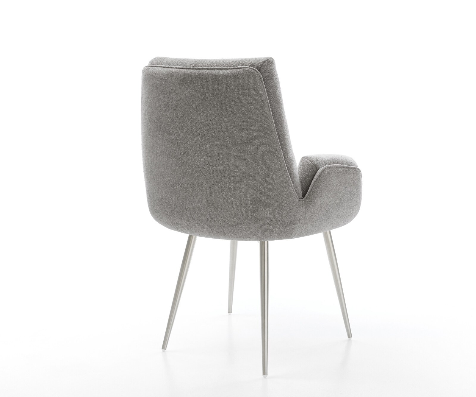 Esszimmerstuhl Clea-Flex Strukturstoff Soft Grau 4-Fuß konisch Edelstahl 5