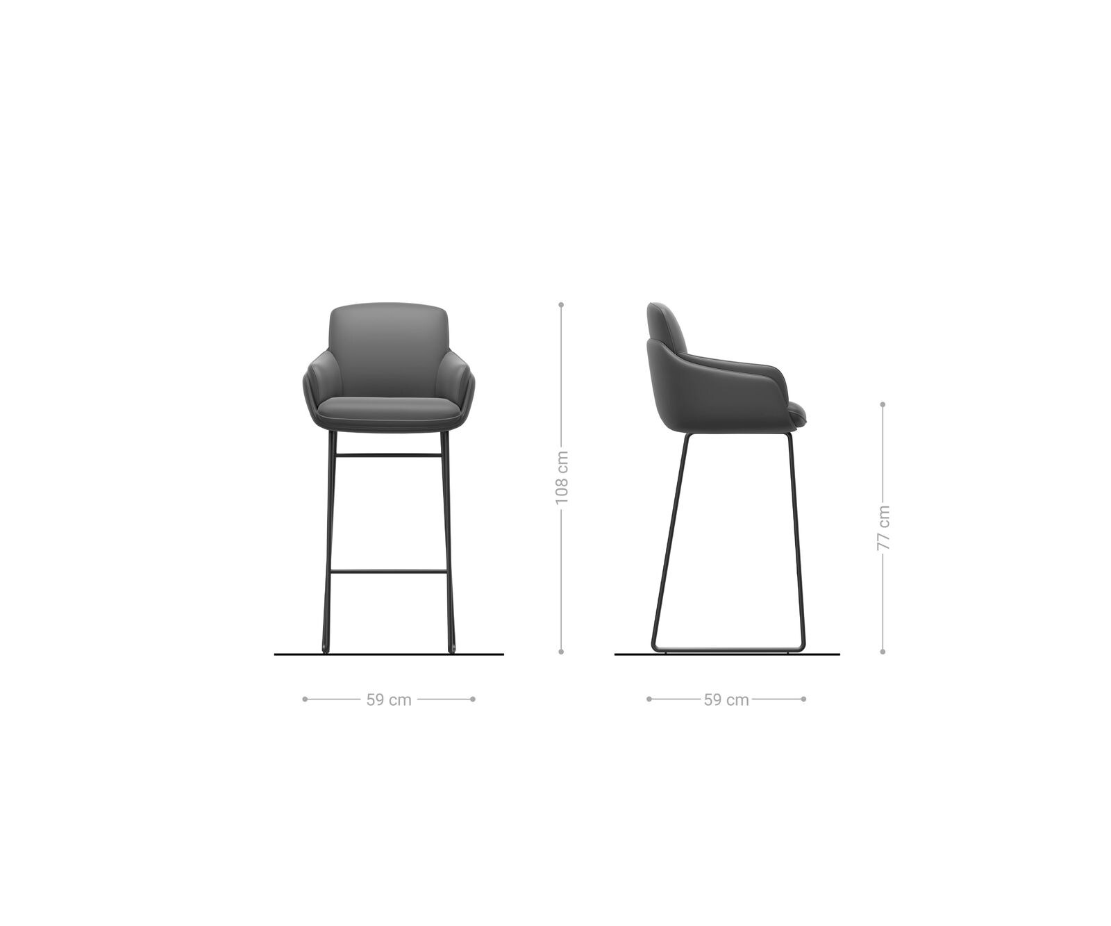 Barstuhl Luan-Flex Webstoff Soft Beige Kufengestell Metall Schwarz 6