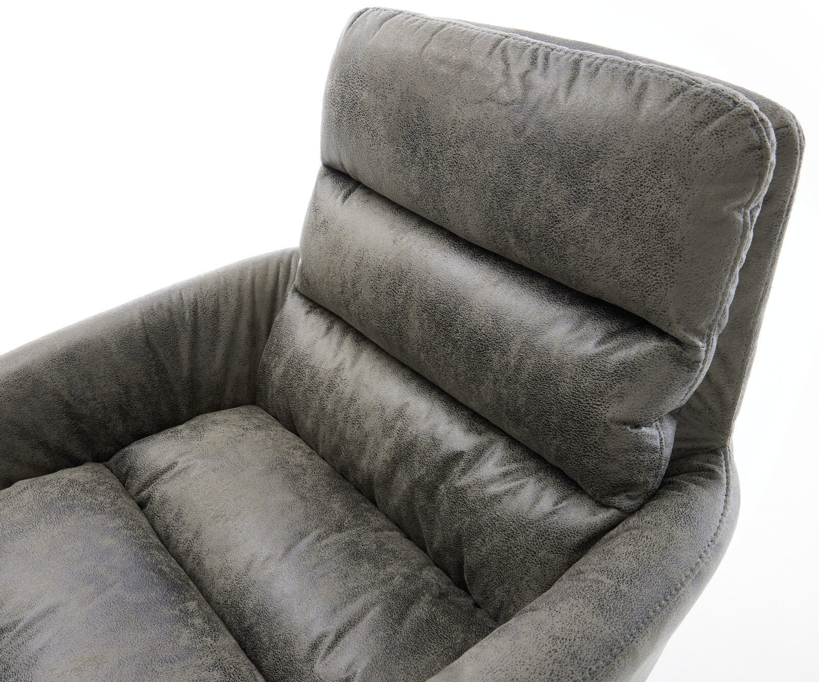 Freischwinger Abelia-Flex mit Armlehnen Mikrofaser Grau Antik Freischwinger rund Edelstahl 3