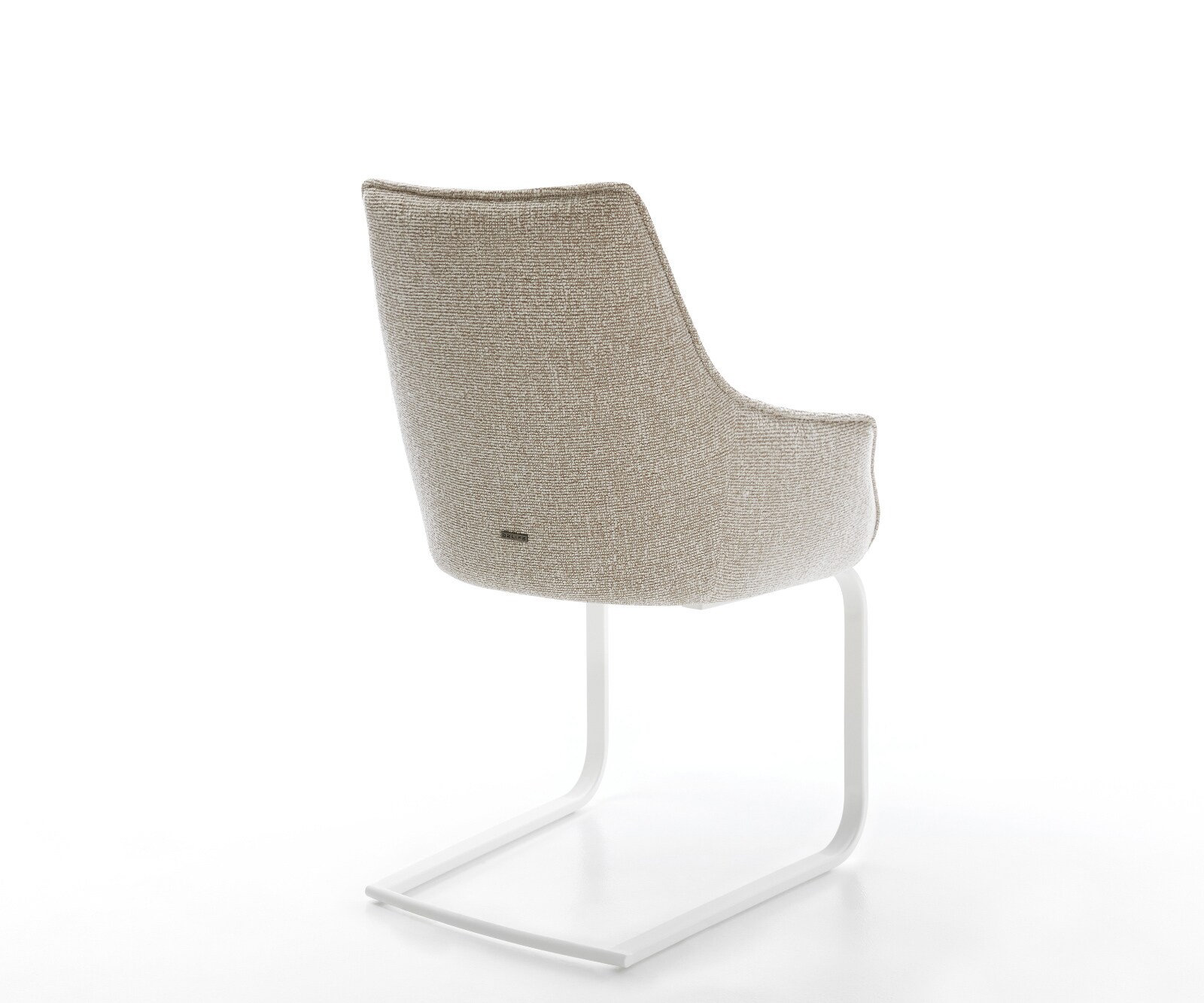 Freischwinger Alja-Flex mit Armlehnen Webstoff Soft Beige Freischwinger flach Weiß Taschenfederkern 4