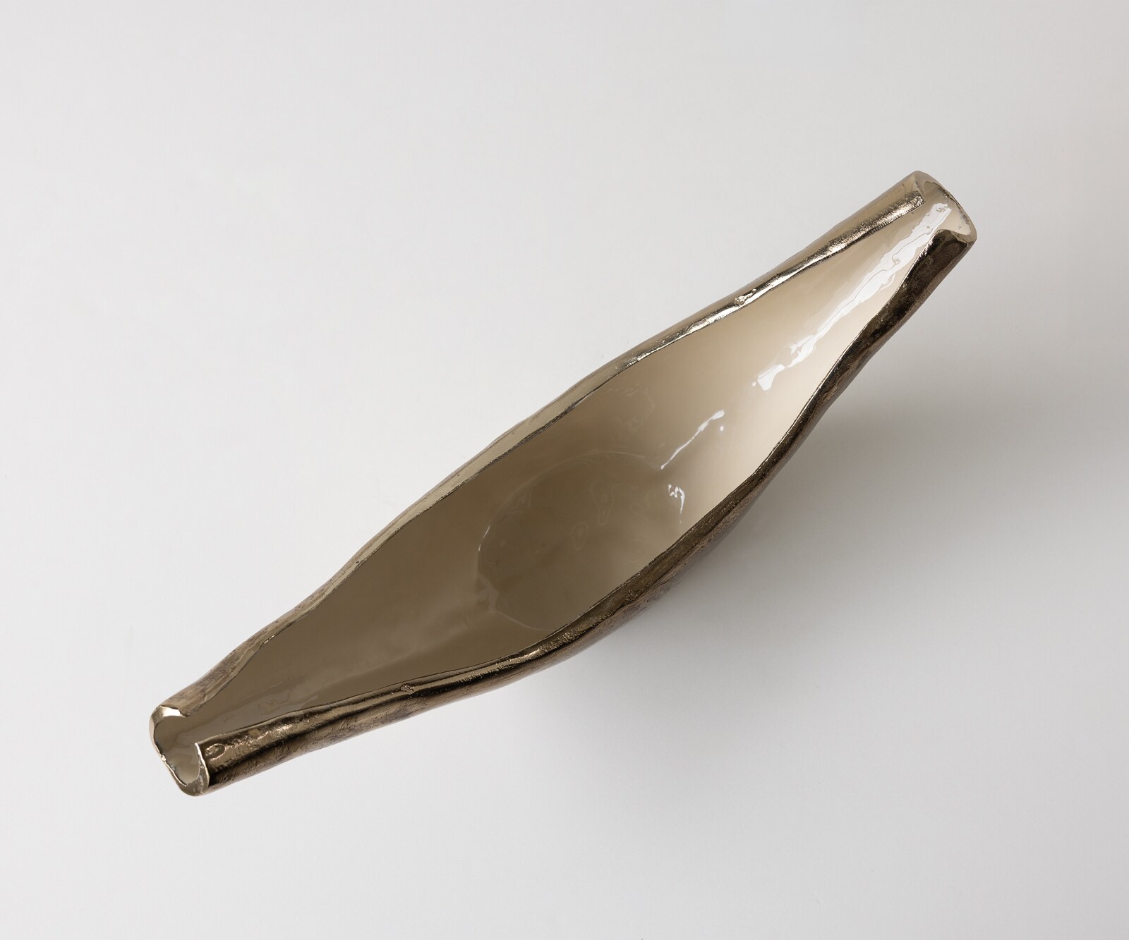 Skulptur Navira B51 x T13 x H20 cm Aluminium Champagner Ivory Handgemacht 3