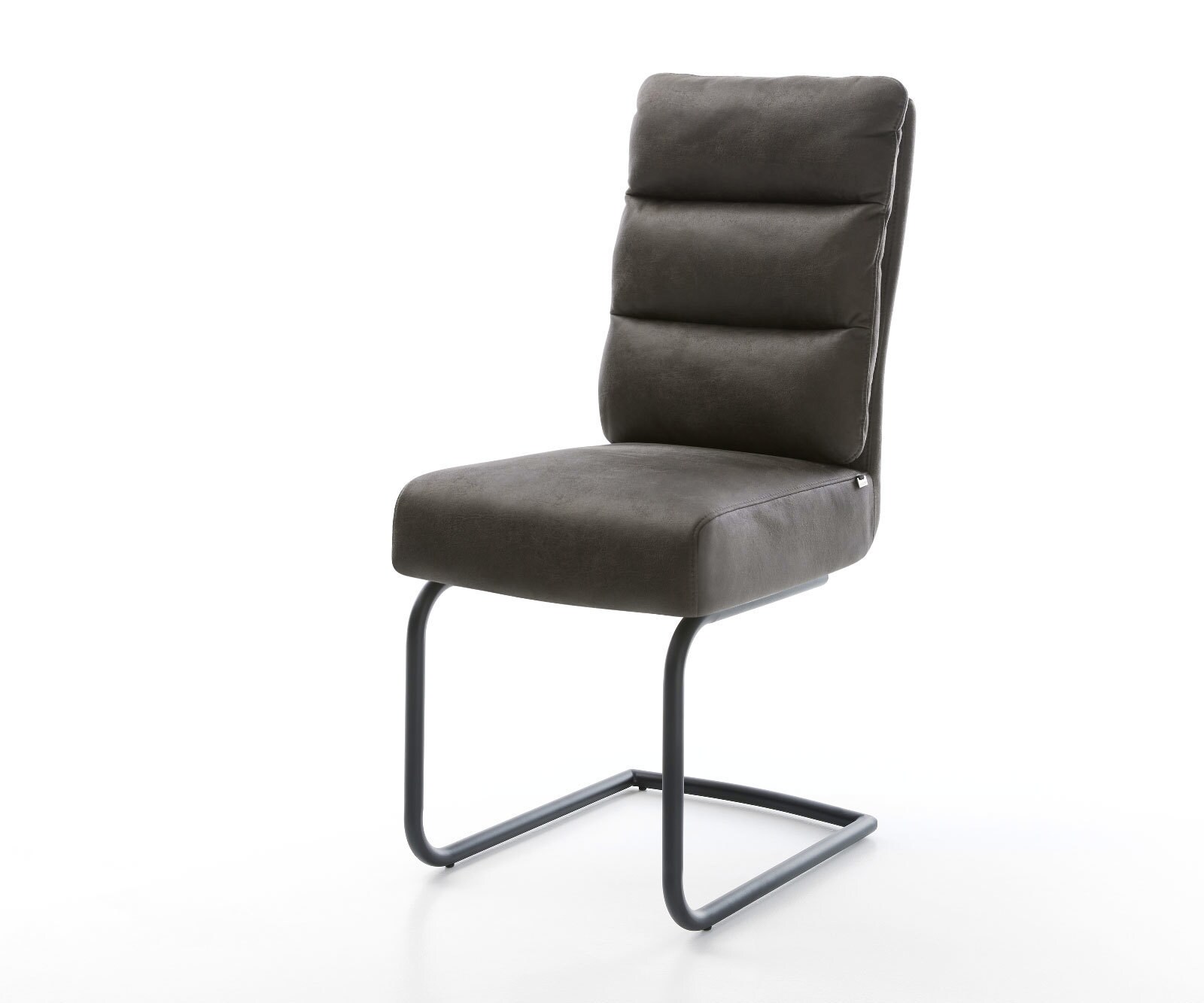 Cantilever Pela-Flex microvelours anthracite vintage pied cantilever rond noir ressorts ensachés 1