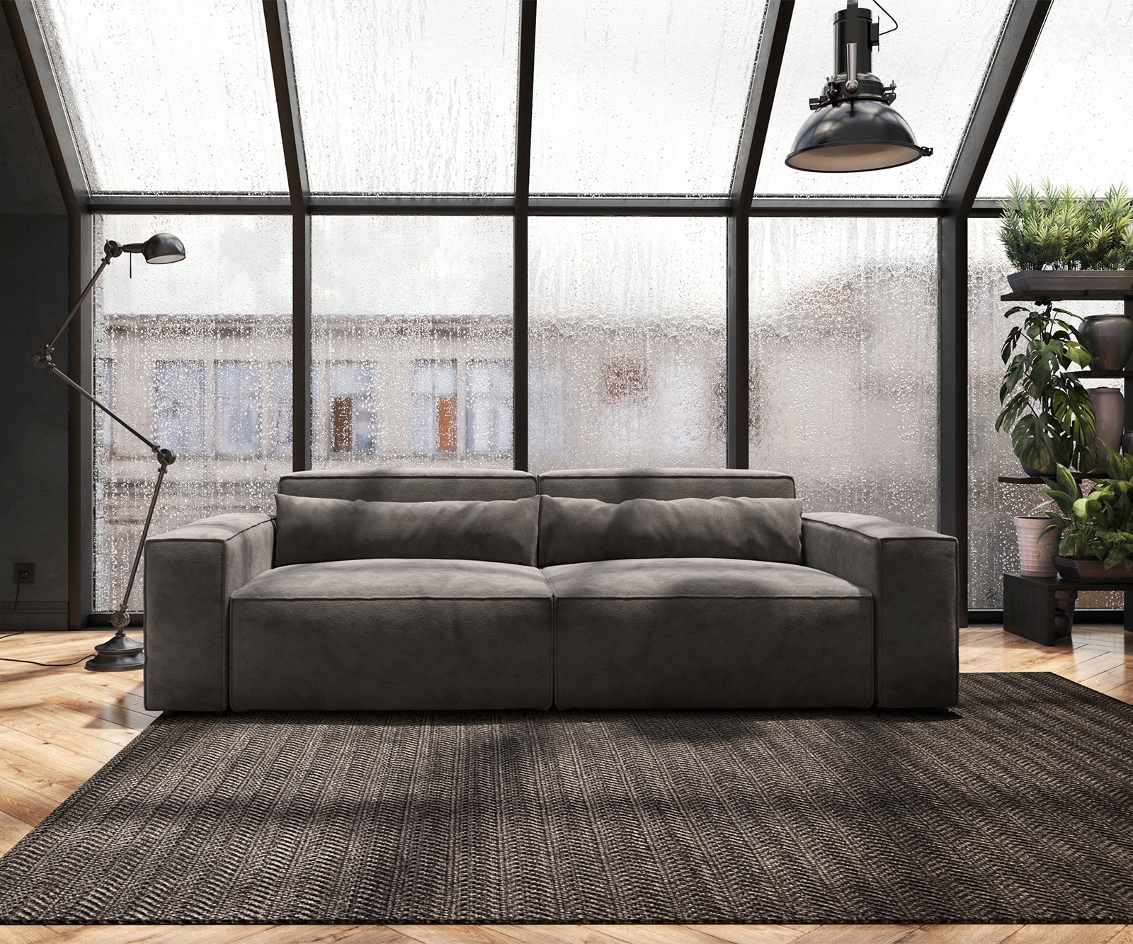 Big-Sofa Sirpio 230x90 cm Mikrofaser Khakibraun 1 Big-Sofa Sirpio 230x90 cm Mikrofaser Khakibraun 1