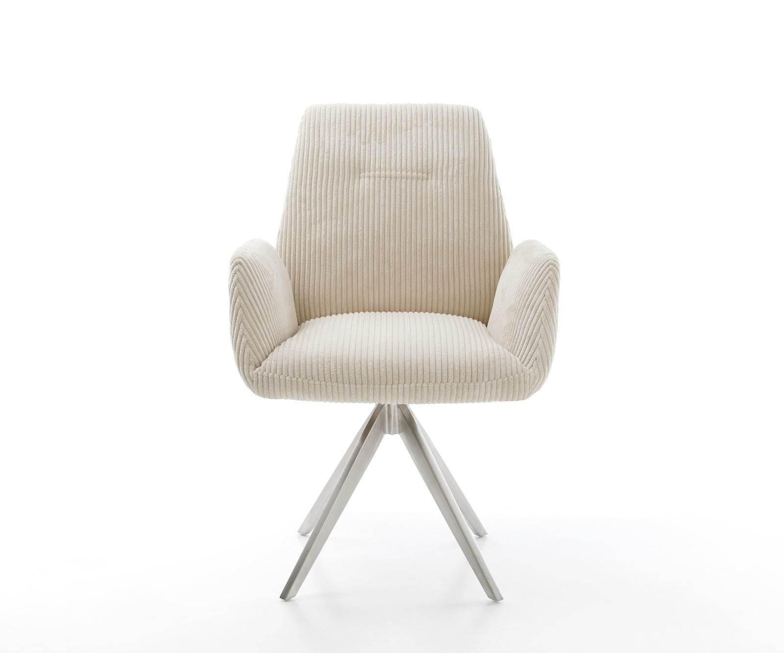 Esszimmerstuhl Zoa-Flex Cord Beige Kreuzgestell kantig Edelstahl Taschenfederkern 1 Esszimmerstuhl Zoa-Flex Cord Beige Kreuzgestell kantig Edelstahl Taschenfederkern 1