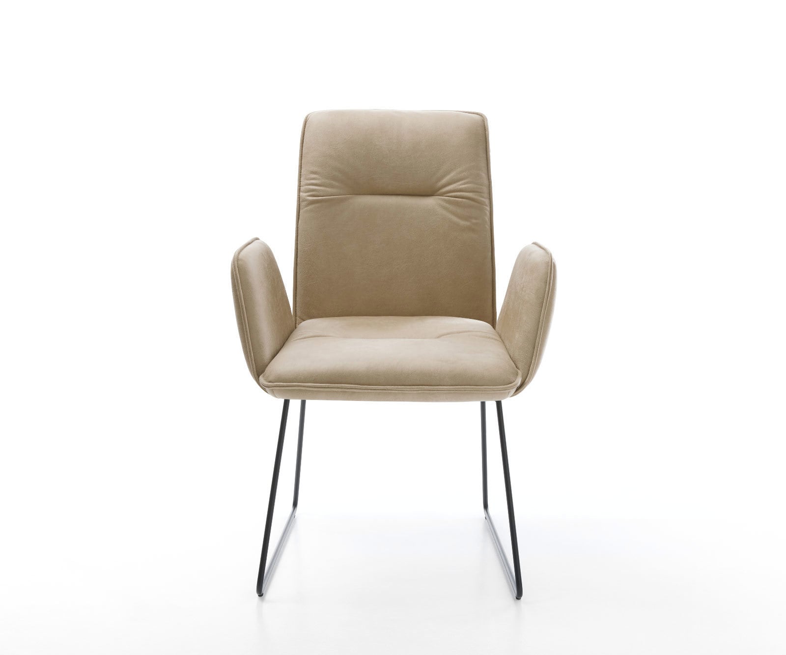 Esszimmerstuhl Vinja-Flex Mikrofaser Beige Vintage Kufengestell Schwarz 1 Esszimmerstuhl Vinja-Flex Mikrofaser Beige Vintage Kufengestell Schwarz 1