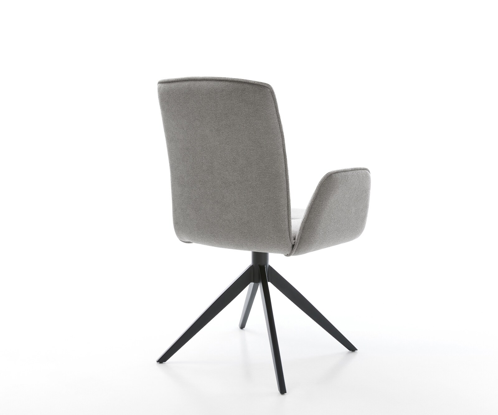 Chaise-pivotante Vinja-Flex tissu structuré doux gris pied croisé large noir pivotement sur 360° fonction bascule 4