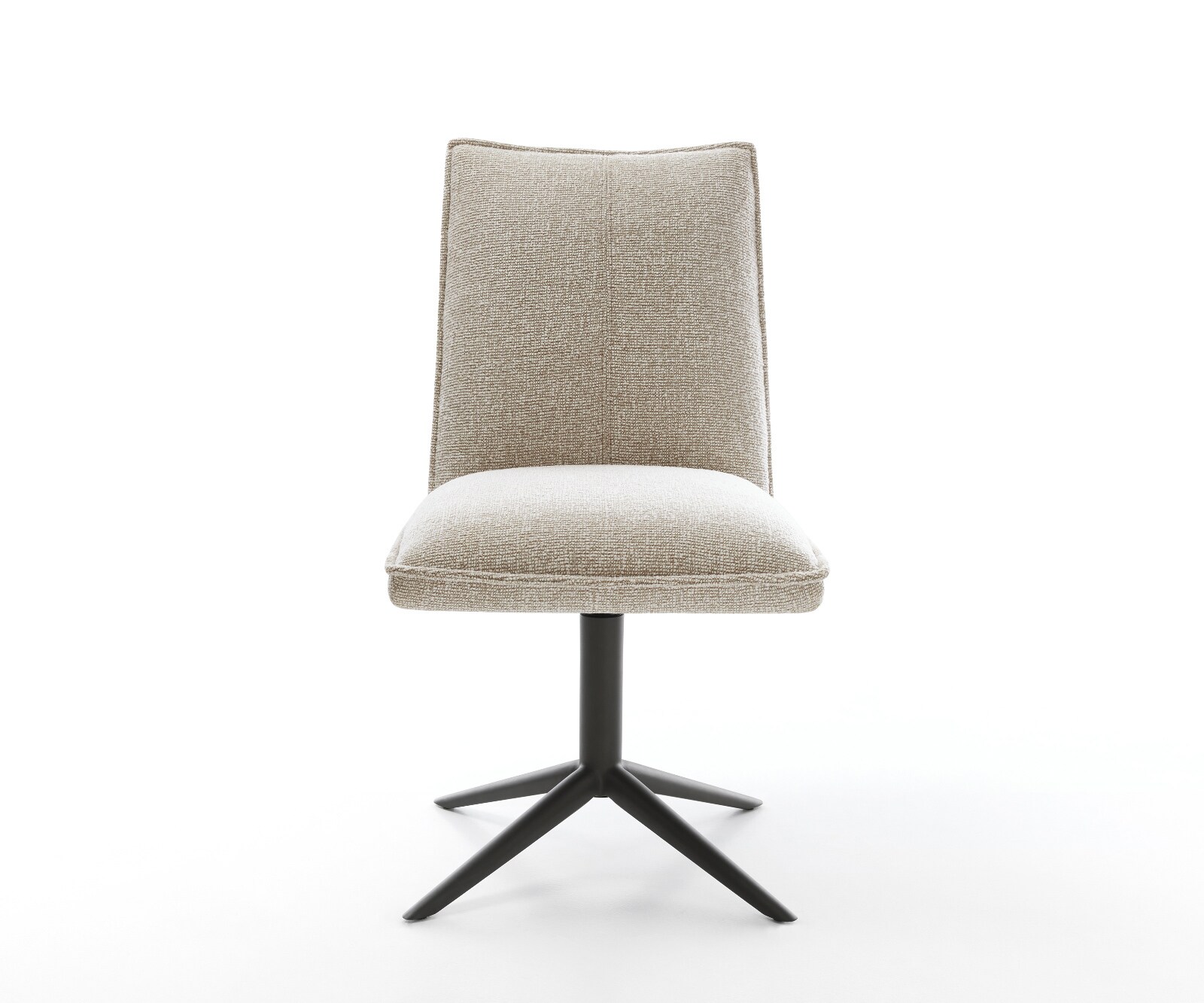 Drehstuhl Lelio-Flex Webstoff Soft Beige Fußkreuz Schwarz 360° drehbar Wippfunktion Taschenfederkern 2