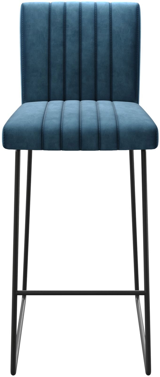 Barstuhl Luiga-Flex Samt Blau Kufengestell Metall 3 Barstuhl Luiga-Flex Samt Blau Kufengestell Metall 3