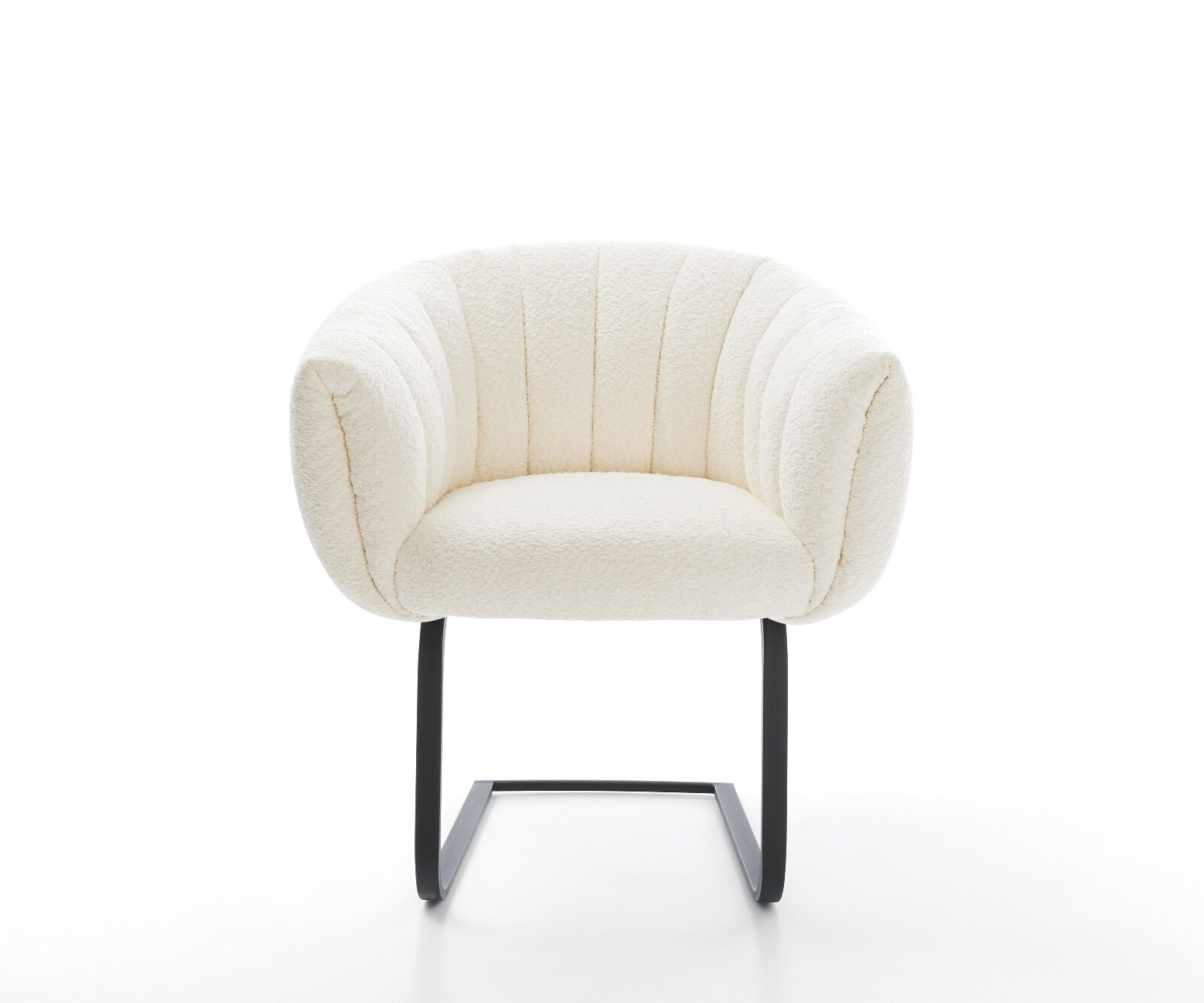 Freischwinger Jada-Flex Bouclé Weiß Freischwinger flach Schwarz Taschenfederkern 2