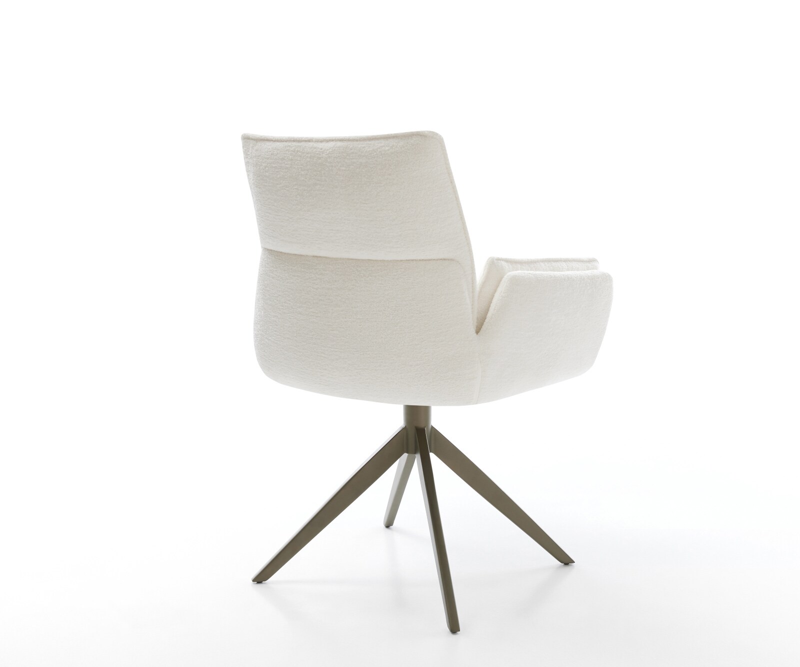 Drehstuhl Nela-Flex Bouclé Soft Beige Kreuzgestell breit Effektfinish Titan 360° drehbar Wippfunktion 4