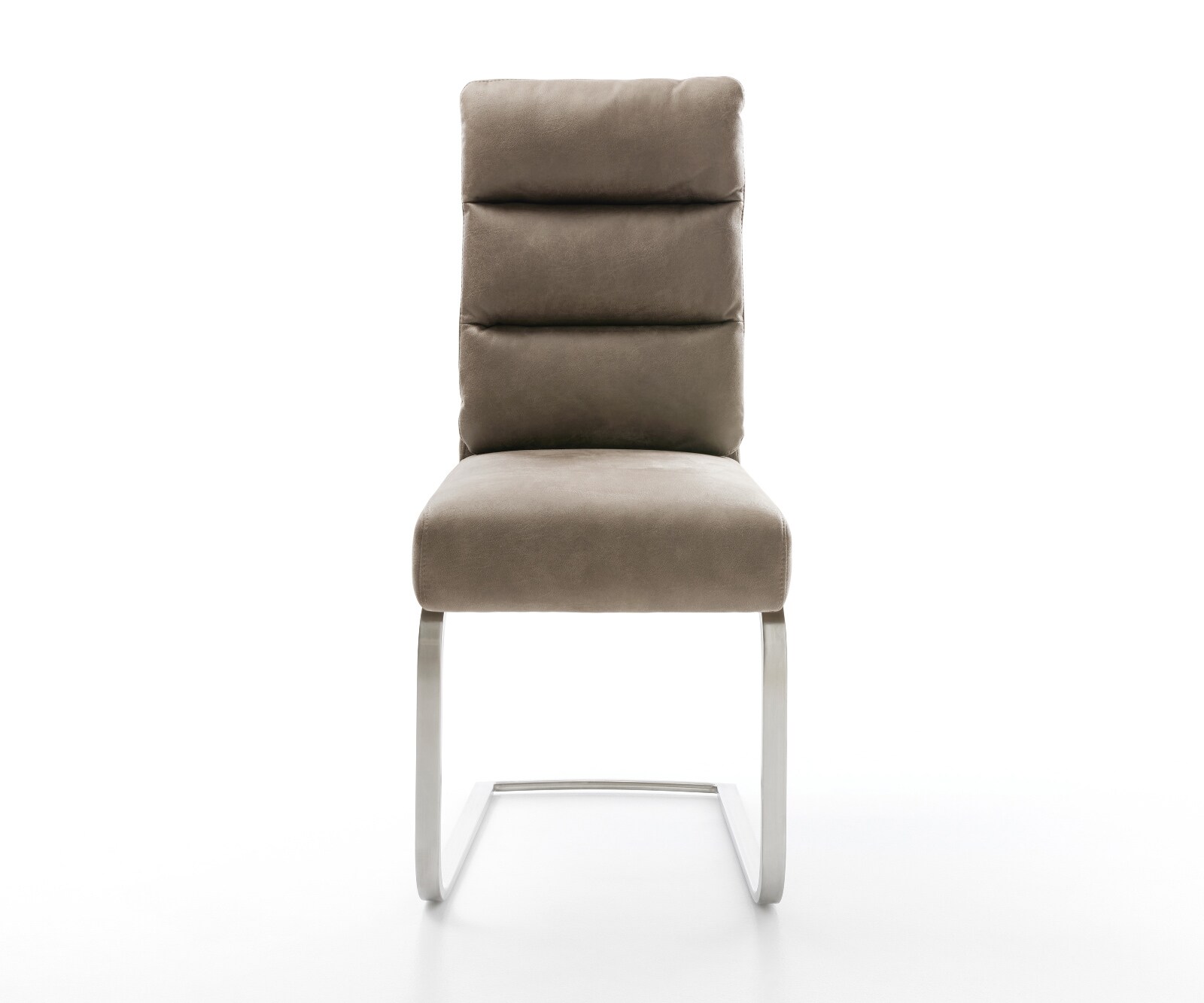 Cantilever Pela-Flex microvelours taupe vintage pied cantilever plat acier inoxydable brossé ressorts ensachés 2