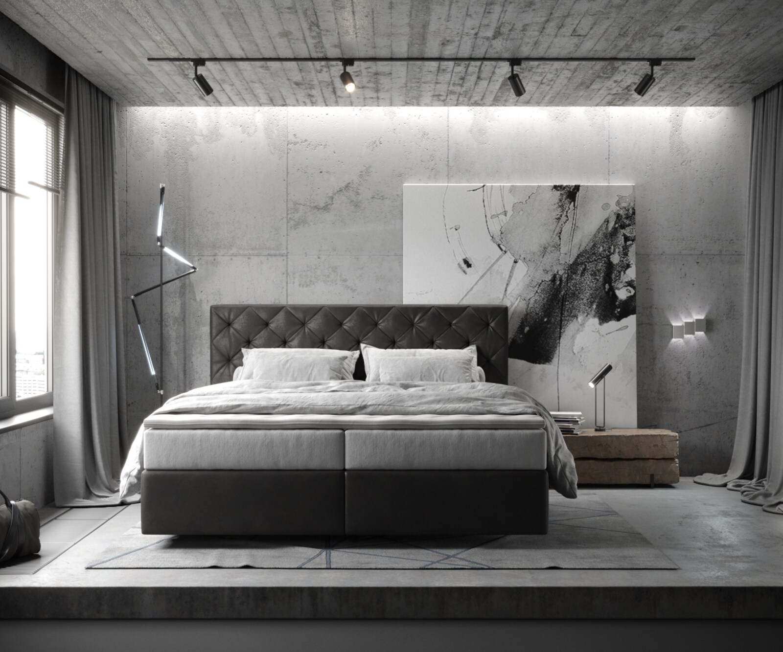 Boxspringbett Dream-Great 180x200 cm Mikrofaser Anthrazit Vintage mit TFK Matratze und Visco Topper 1 Boxspringbett Dream-Great 180x200 cm Mikrofaser Anthrazit Vintage mit TFK Matratze und Visco Topper 1