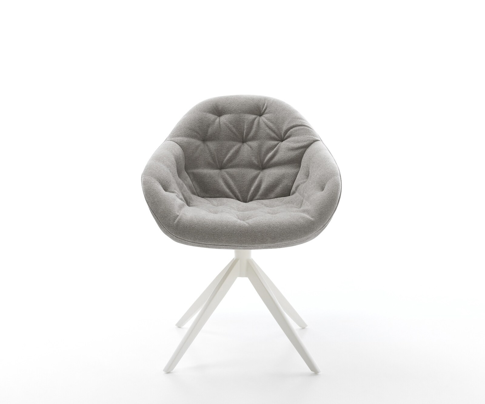 Drehstuhl Gaio-Flex Strukturstoff Soft Grau Kreuzgestell breit Weiß 360° drehbar Wippfunktion 2