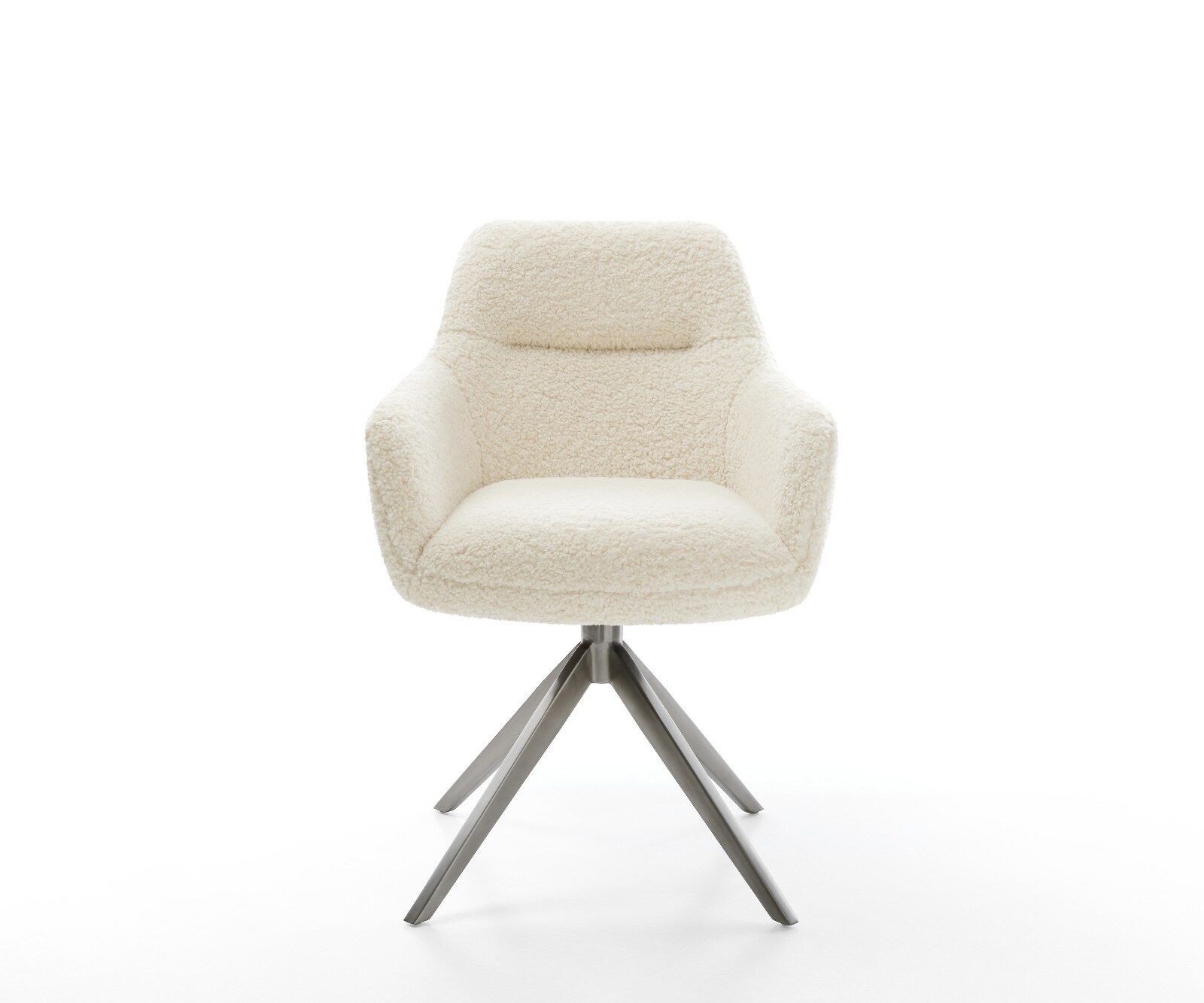 Drehstuhl Pejo-Flex Teddystoff Beige Kreuzgestell breit Graphit 360° drehbar Wippfunktion Taschenfederkern 2
