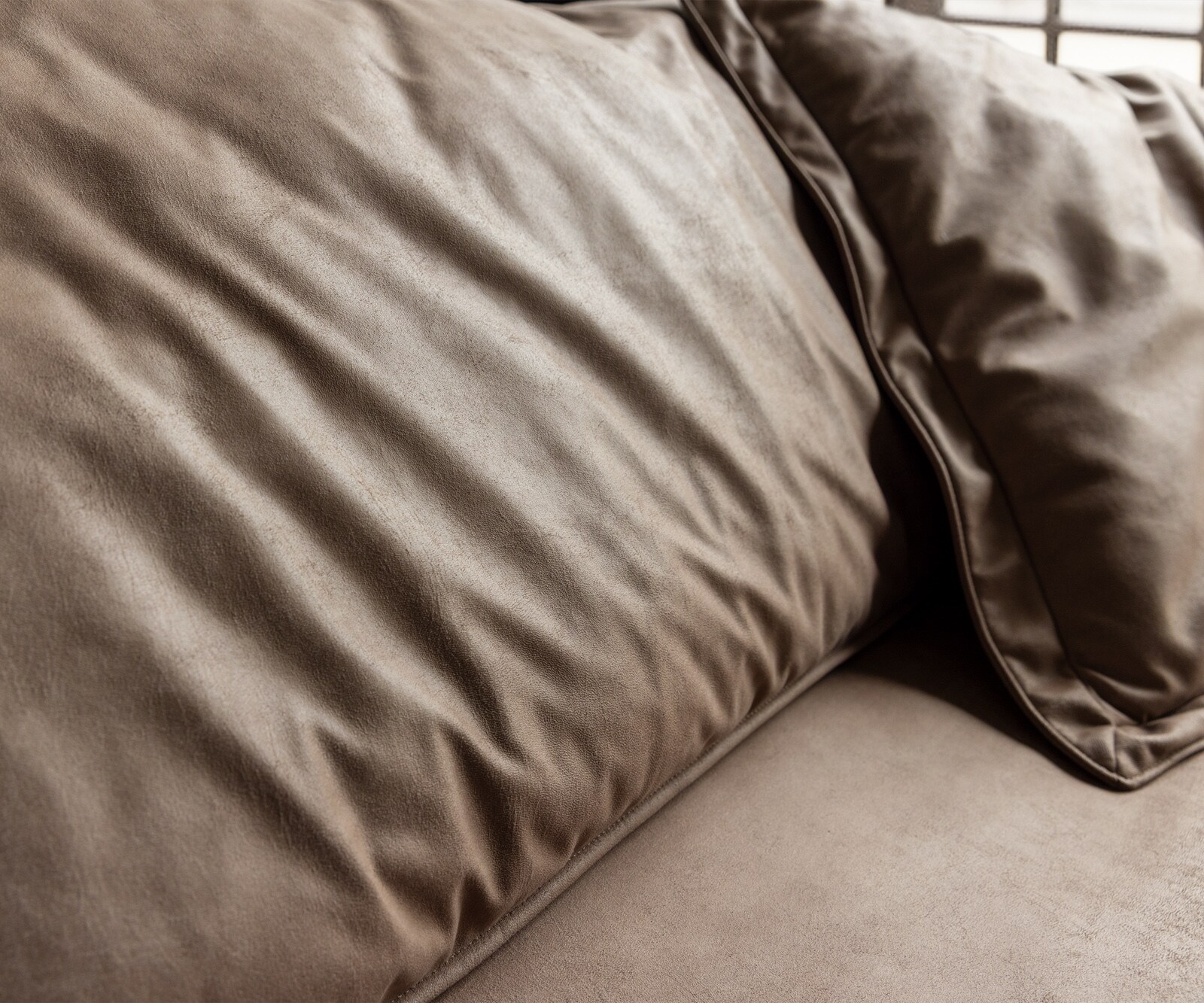 Big-Sofa Snoosh 400x150 cm Mikrofaser Schlamm Vintage Recamiere links 6