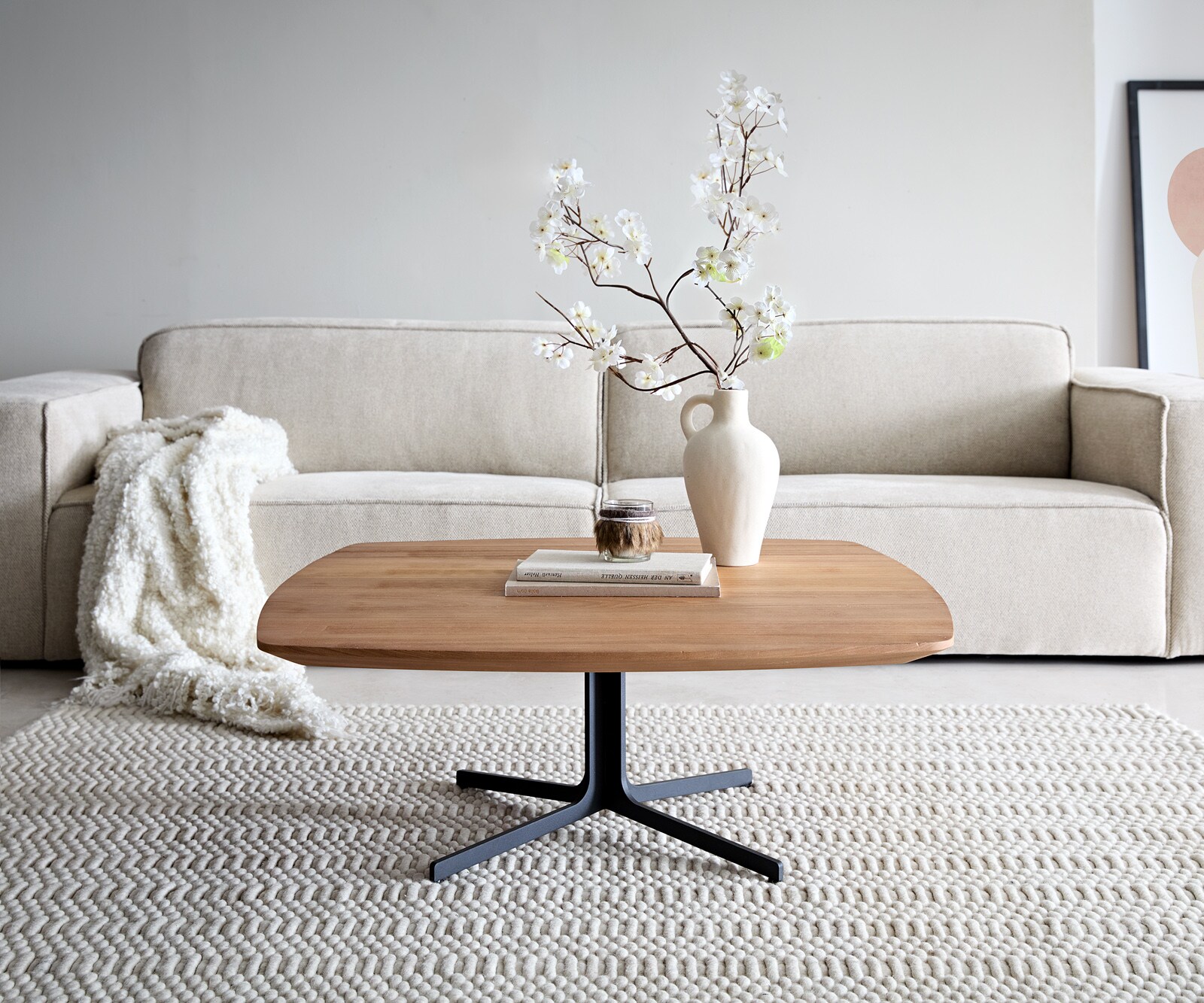 Couchtisch Talita 90x90 cm Ulme Natur Metall Effektfinish Titan 2