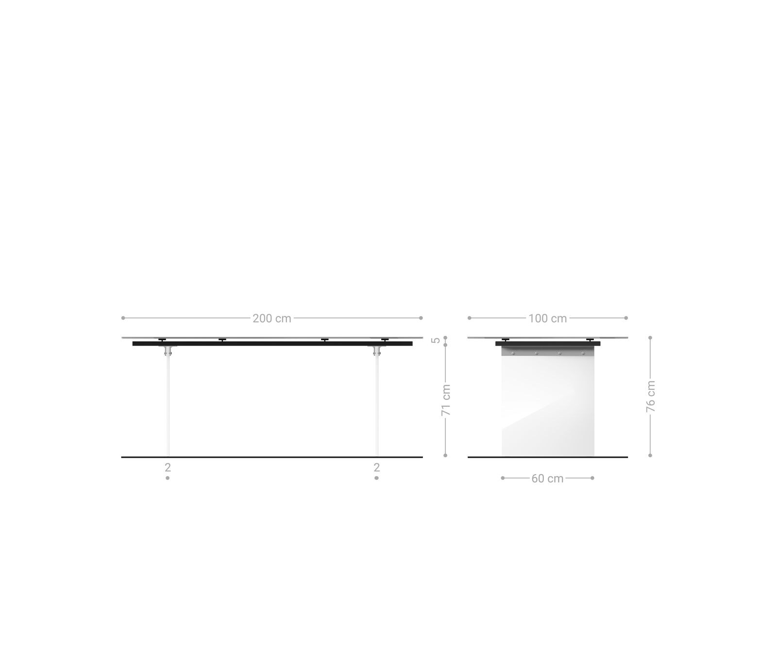 Esstisch Edge 200x100 Keramik Laminam® Onice Oro ​Gestell Glas 7