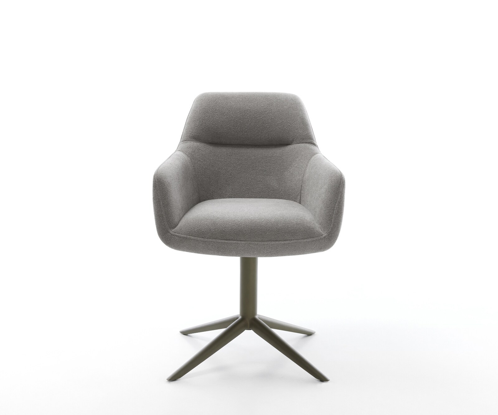 Chaise-pivotante Pejo-Flex tissu structuré doux gris pied de chaise 4 branches aspect titane pivotement sur 360° fonction bascule resorts ensachés 1