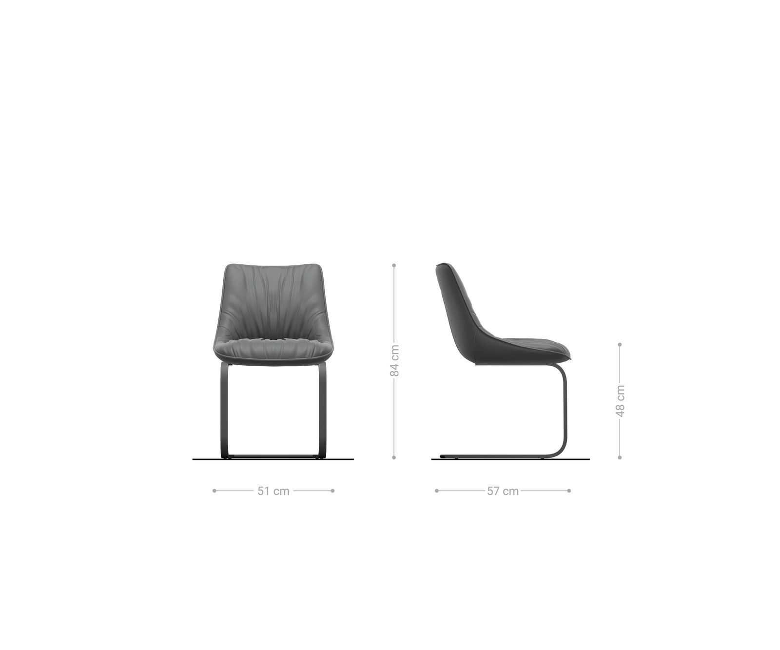 Cantilever Elda-Flex anthracite vintage cantilever plat acier inoxydable 6