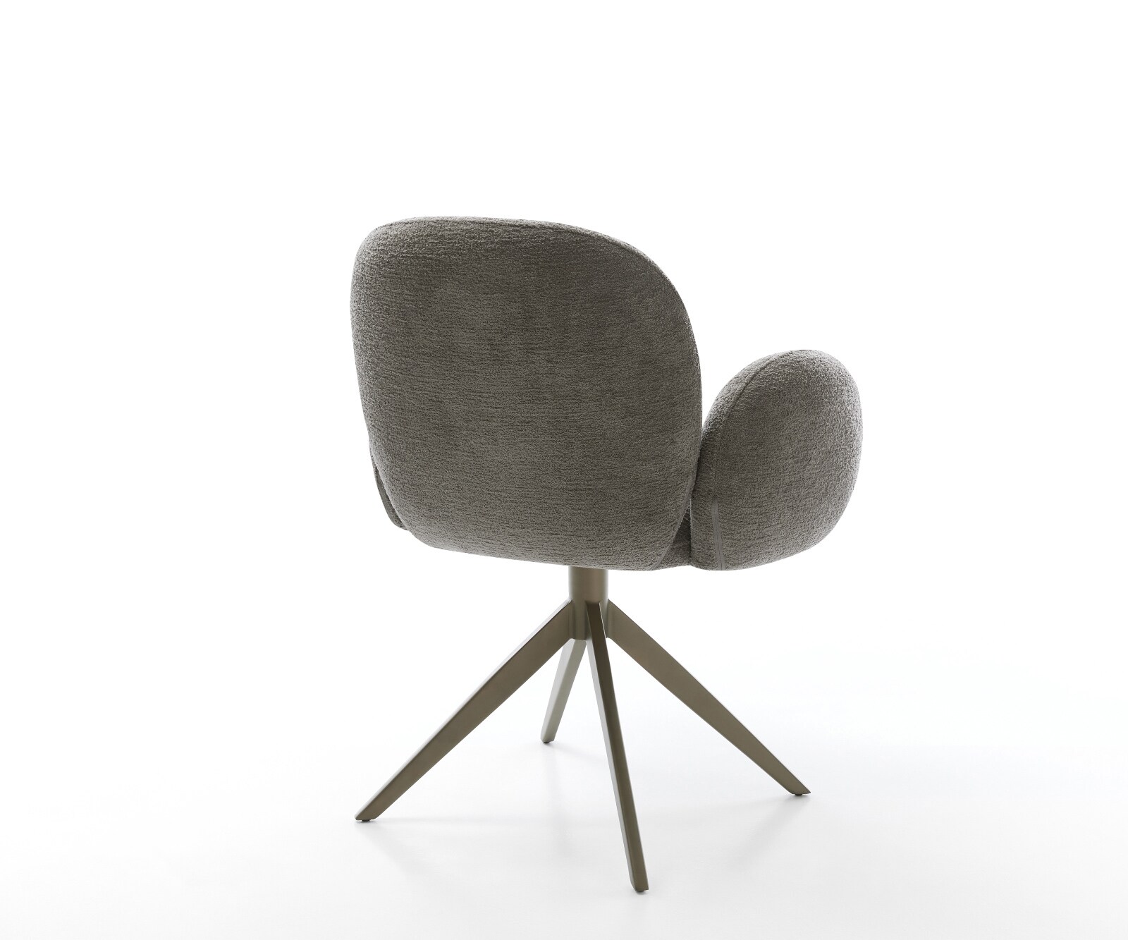 Drehstuhl Nube-Flex mit Armlehnen Bouclé Soft Schlamm Kreuzgestell breit Effektfinish Titan 360° drehbar Wippfunktion Taschenfederkern 5